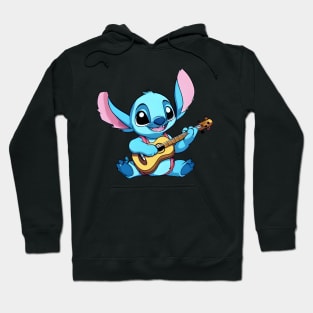 Cute Stitch playing guitar Hoodie